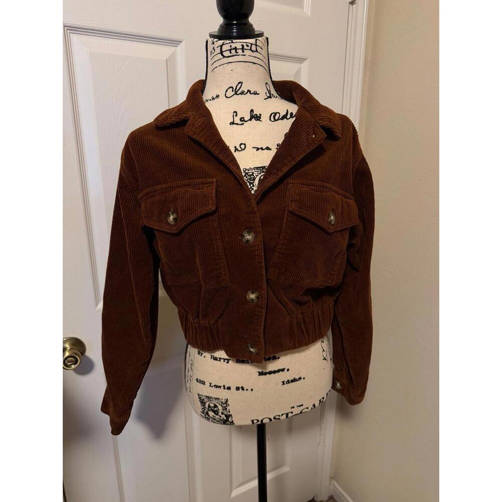 Urban Outfitters tgla Brown Corduroy Cropped Jacket Women’s Small
